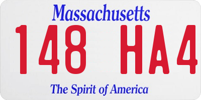 MA license plate 148HA4