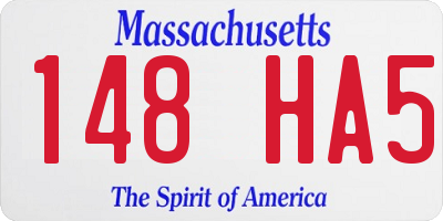 MA license plate 148HA5