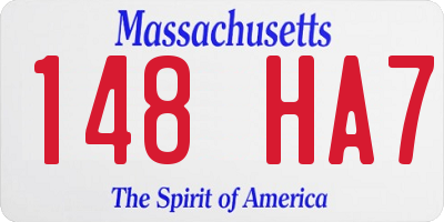MA license plate 148HA7