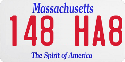 MA license plate 148HA8