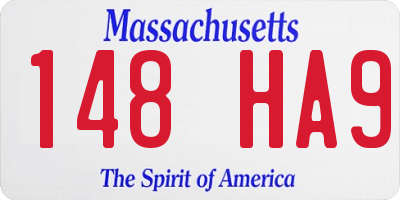 MA license plate 148HA9