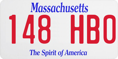 MA license plate 148HB0