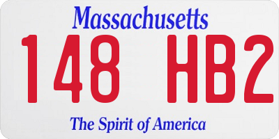 MA license plate 148HB2