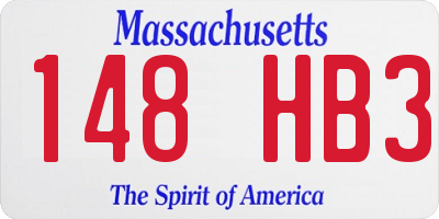 MA license plate 148HB3