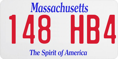 MA license plate 148HB4