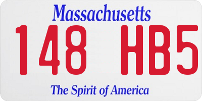 MA license plate 148HB5
