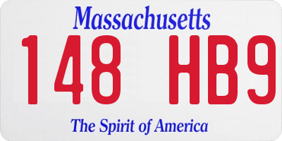 MA license plate 148HB9