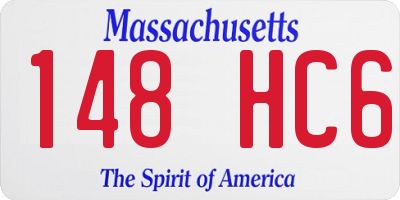 MA license plate 148HC6