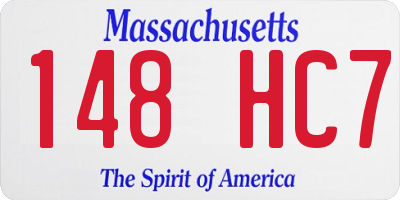 MA license plate 148HC7