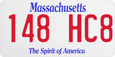 MA license plate 148HC8