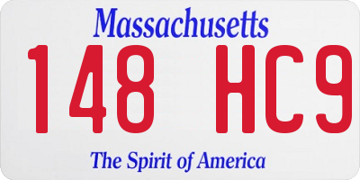 MA license plate 148HC9