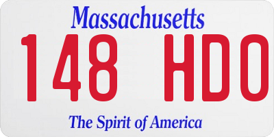 MA license plate 148HD0