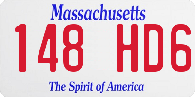 MA license plate 148HD6