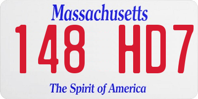 MA license plate 148HD7