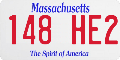 MA license plate 148HE2