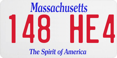 MA license plate 148HE4