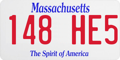 MA license plate 148HE5