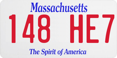 MA license plate 148HE7