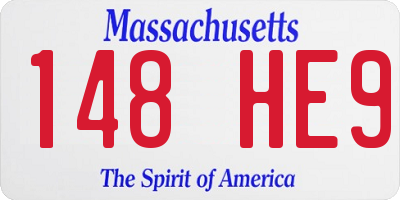 MA license plate 148HE9