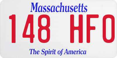 MA license plate 148HF0