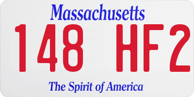 MA license plate 148HF2