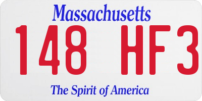 MA license plate 148HF3