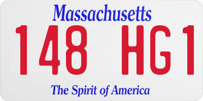 MA license plate 148HG1