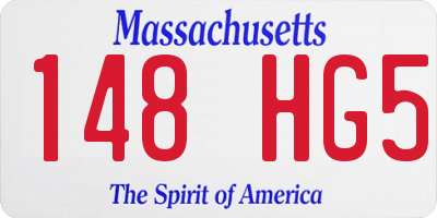 MA license plate 148HG5