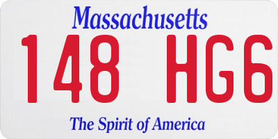 MA license plate 148HG6
