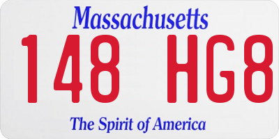 MA license plate 148HG8