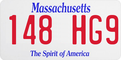 MA license plate 148HG9