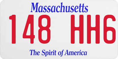 MA license plate 148HH6