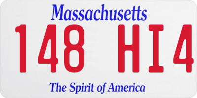 MA license plate 148HI4