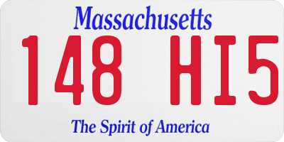 MA license plate 148HI5
