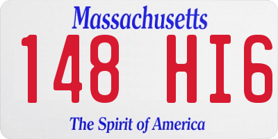 MA license plate 148HI6