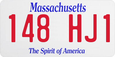 MA license plate 148HJ1