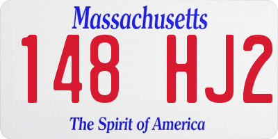 MA license plate 148HJ2