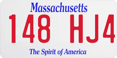 MA license plate 148HJ4