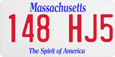 MA license plate 148HJ5