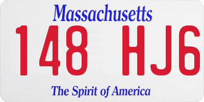 MA license plate 148HJ6