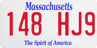 MA license plate 148HJ9