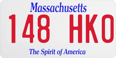 MA license plate 148HK0