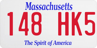 MA license plate 148HK5
