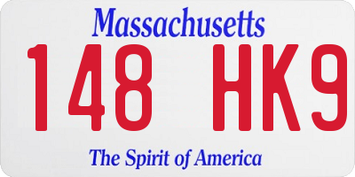 MA license plate 148HK9