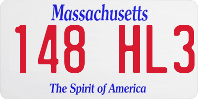 MA license plate 148HL3