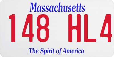 MA license plate 148HL4