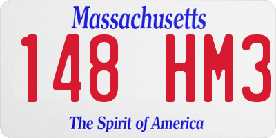 MA license plate 148HM3