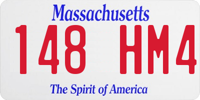 MA license plate 148HM4
