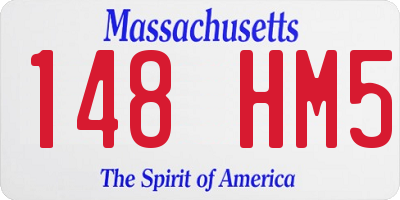 MA license plate 148HM5