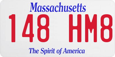 MA license plate 148HM8